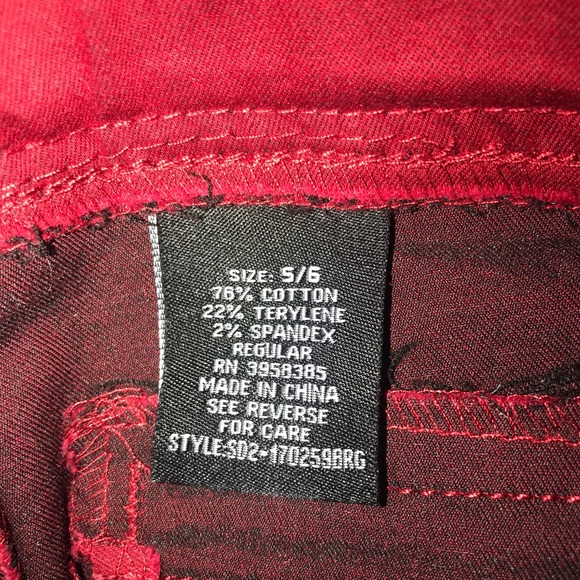 Size 5-6 Red Jeans / Elastic & Stretchy waist band - Picture 7 of 8